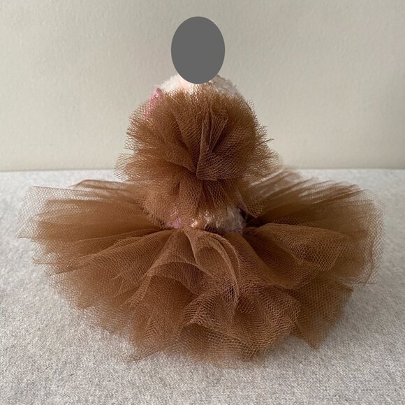 Handmade Crochet Brown Mauve Ballerina Princess Tutu for 17cm Doll 2-Piece Set - Picture 4 of 6